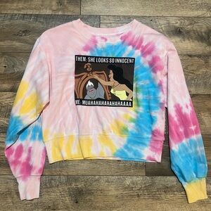 Disney Ursula MeMe cropped Tie Dyed sweatshirt Large Little Mermaid